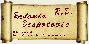 Radomir Despotović vizit kartica